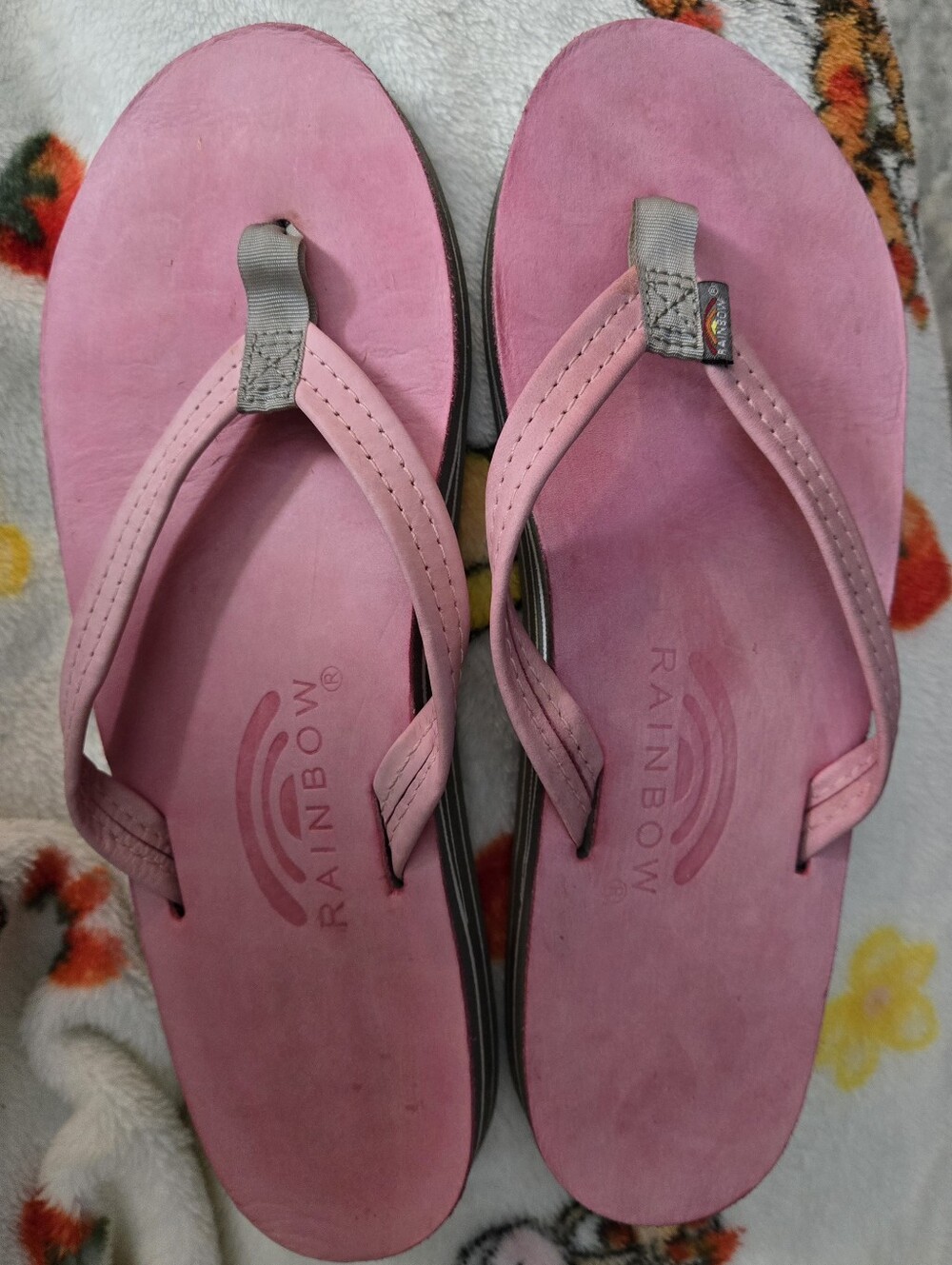 Rainbow Double Layer Pink Flip Flop Sandals Womens Medium 7
